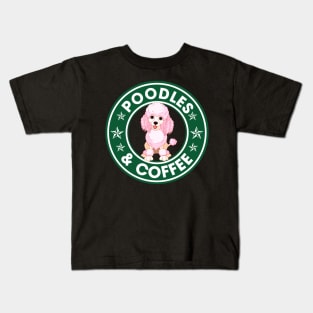 Poodles And Coffee Kids T-Shirt